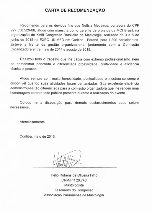 Carta Mastologista XVII Congresso Brasileiro de Mastologia